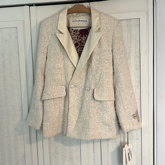 NEW ALIX OF BOHEMIA Denali snow glaze blazer jacket in snow Sz S - Picture 5 of 13